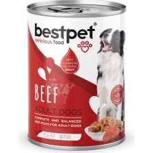 Renas Store Bestpet Yetişkin Köpekler Için, Taze Sığır Parça Etli ve Soslu Yaş Mama, 400 G x 12 Adet