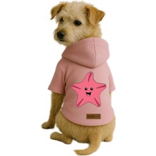 Renas Store Baskılı Içi Polarlı Köpek ve Kedi Kıyafeti & Elbisesi - Pembe Renk Kapüşonlu Hoodie Bccac, Xl