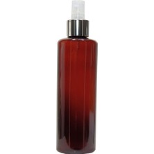 Renas Store Alsun Ambalaj Gümüş Renk Sprey Başlıklı 250 ml Boş Pet Şişe 2 Adet Sağlam Sert Plastik Sprey