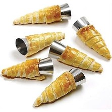Renas Store Orret Home 6’lı Paslanmaz Çelik Cannoli Kalıbı – Krem Rulo, Kruvasan, Külah ve Hamur Sarma Için Koni Şekilli Pasta Kalıbı, Pastacılık Huni Seti-Kurabiye Kalıbı