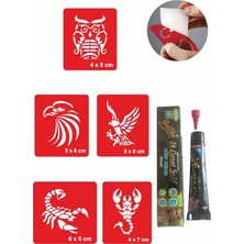 Renas Store Akrep Baykuş Hint Kınası ile Geçici Dövme Yapma Seti