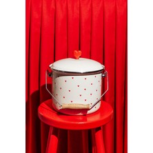 Renas Store Cupid Kalp Desenli Emaye Yoğurt/bakliyat Bakracı (20CM-3 Litre-Tüm Ocaklarla Uyumlu)