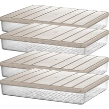 Renas Store Selka Home - Nora 4'lü 2.5 Litre Büyük Boy Ekru Saklama Kabı