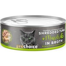 Renas Store Prochoice Tuna Shredded Tahılsız, Hipoalerjenik, Tiftiklenmiş Tuna Balıklı & Midyeli Yaş Kedi Maması 70 gr