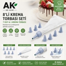 Ak Avm Rema Sıkma Torbası Seti 8 Parça Plastik Duylu Pasta Kek Kurabiye Süsleme Seti