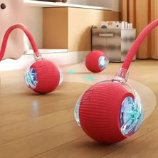 Renas Store Kedi Oyuncağı Topu Kuyruklu Otomatik Yuvarlanan Top, Hareketli Kuyruk, USB Şarjlı, LED Işıklı, 3 Oyun Modu, Evcil Hayvanlar Için Eğlenceli Oyuncak