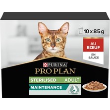 Renas Store Purina Pro Plan Sterilised Kısırlaştırılmış Kediler Için Sığır Etli Yaş Mama 85 Gram, 10 Adet