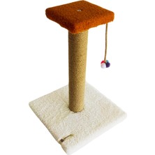 Renas Store Tek Katlı Stepli Beyaz Kedi Tırmalama Tahtası