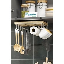 Renas Store Paslanmaz Kupa Fincan Askılı Kesme Tahtası Raflı Mutfak Tezgah Üstü Organizer Raf Stand Krom