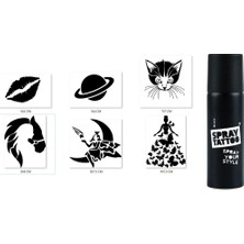 Renas Store Rüya Modelleri Spray Tattoo Geçici Siyah Sprey Dövme Seti