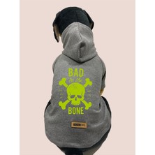 Renas Store Kapişonlu Sweatshirt Köpek ve Kedi Kıyafeti - Gri Kuru Kafa Bone M Beden