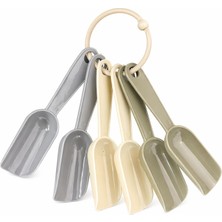Renas Store Orret Home 6’lı Mini Baharat Kaşığı Seti Plastik Ölçü Kaşığı Baharat Küreği Kahve Şeker Tuz Ölçme Kaşığı Halkalı Mutfak Ölçü Seti (Asorti Renk)