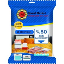 Renas Store Beyyine Home Yüksek Kaliteli Vakumlu Poşet (S) 50 cm x 70 cm - Çevirmeli & Mavi Kapak - Vakumlu Hurç