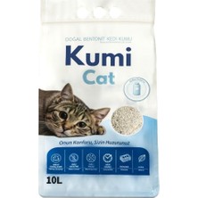 Renas Store Kumi Cat Eko-Premium Şefkatli Temizlik Bebek Pudrası Kokulu Kedi Kumu, Güçlü Topaklanan Bentonit, 10 L