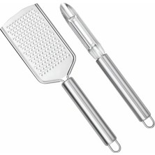 Renas Store Paslanmaz Çelik Mutfak Rende ve Sebze Soyacağı Seti, Ergonomik Saplı, Çok Amaçlı Dayanıklı Rende, Soyacak, Meyve, Sebze ve Peynir Için Uygun Mutfak Aleti Seti