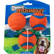 Renas Store Chuckit! Fetch Medley Gen 3 (Ultra Ball, Fetch Ball, Rugged Ball) 3'lü Köpek Oyun Topu Seti (Orta Boy)