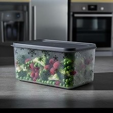Renas Store Deconox No Frost Silikon Yumuşak Kapalı Saklama Kabı Dondurucu ve Buzluk Saklama Kabı 3150 Ml, Kapaklı No Frost Saklama Kabı 3150 Ml, Derin Dondurucu Saklama Kabı 3150 ml