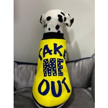 Renas Store Yeni Sezon Köpek ve Kedi Kıyafeti & Elbisesi - Sarı Take Me Out (Beni Dışarı Çıkar) Xl Beden
