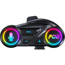 Prepare Y13 Motorsiklet Kask Kulaklığı Rgb Işıklı Radyo Bluetooth 5.3 Motosiklet Görünümlü Kulaklık