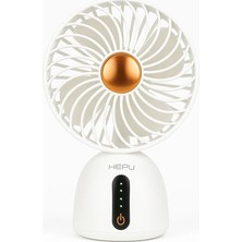 Renas Store Hepu HP-F07 USB Şarjlı Sessiz Masaüstü Mini Fan 360 Derece Ayarlanabilir Gövde Vantilatör
