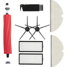 Renas Store Robotyedek Q7 Max, Q7 Max Plus Siyah Ile Uyumlu Yedek Fırça Hepa Filtre Mop Seti-8 Parça