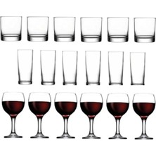 Renas Store Paşabahçe 18 Parça Istanbul Viski Rakı ve Şarap Bardağı Seti