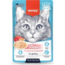 Renas Store Wanpy Pouch Ton Balıklı ve Karidesli Yaş Kedi Maması 70GR x 10 Adet