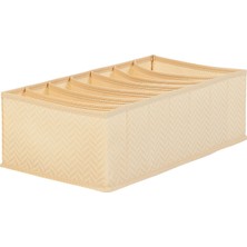 Renas Store Ocean Home Textile 7 Bölmeli Bej Balıksırtı Çekmece Düzenleyici 22 x 41,5 x 12 cm