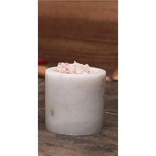 Renas Store Roza Mermer Baharatlık 8x8 cm Mermer Tuzluk Masaüstü Baharatlık Beyaz