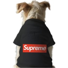 Renas Store Kedi ve Köpek Kıyafeti & Elbisesi Siyah Sweatshirt Supreme Xs
