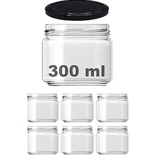 Renas Store Afracam 10-1000 ml Farklı Boyutlarda Kavanoz (10-1000 Arası) cc Konserve Metal Kapaklı Cam Kavanoz 6 Adet (Şeffaf, 300 Cc)