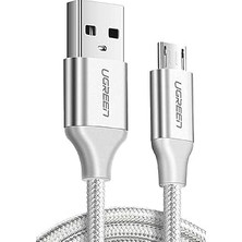Renas Store Ugreen Örgülü Micro-Usb & Usb-A Data ve Şarj Kablosu, 1 Metre, Beyaz