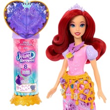 Renas Store Mattel Filmden Ilham Alan Mattel Disney Prensesi Ariel Bebek, Aksesuarlar, Kalp Şeklinde Değerli Taş Kutusu ile Çocuk Yüzüğü Dahil 8 Sürpriz ve 9 Parça, JHL49