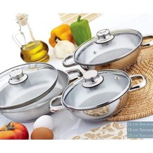Renas Store Gülsan 6 Parça Cam Kapaklı Omlet Seti