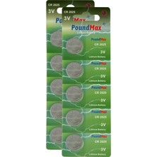 Renas Store 10 x Poundmax CR2025,MP058 Düğme Pil
