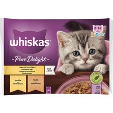 Renas Store Whiskas Pouch Pure Delight Jöle Içinde Tavuklu ve Hindili Yavru Kedi Konservesi 4X85 gr