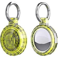 Renas Store Airtag ile Uyumlu Şeffaf Renkli Silikon Anahtarlık Kılıfı 04 Sarı