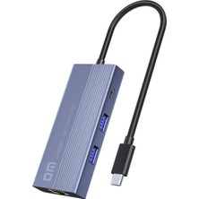 Renas Store Dm CHB061 Type-C To 4K HDMI 3*usb3.0 Gigabit Ethernet Pd 60W Çoklayıcı Hub