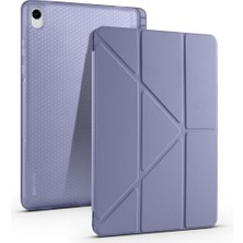 Renas Store Zore Galaxy ile Uyumlu Tab S11 Kılıf Zore Tri Folding Kalem Bölmeli Standlı Kılıf Mor