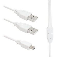 Renas Store Parcbeny 8861 USB 2xerkek - Mini USB 5 Pin (2.0V) 1.5 Metre V3 Kablo USB 2 A Erkek -Mini USB 5pin Kablo