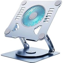 Renas Store Daytona 804D 360 Derece Dönebilir Alüminyum Katlanabilir Laptop Macbook Standı (Koyu Gri)