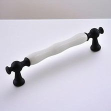 Renas Store Aruh Porselen Siyah Kulp 128 mm Mobilya Çekmece Mutfak Dolabı Dolap Kapak Kulpları Kulb Kulpu