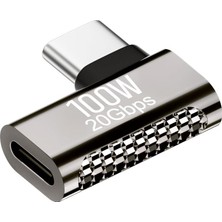 Renas Store Livx 100W Usb-C 90 Derece L Tipi Adaptör - 20GBPS Veri Aktarımı, 8k Ultra Hd Görüntü Destekli, Dönüştürücü Otga