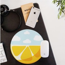 Renas Store Hediyesepeti Limon Desenli Yuvarlak Mousepad 20 x 20 cm