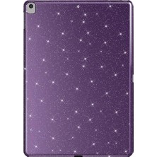Renas Store Zore Apple ile Uyumlu iPad 10.2 (8 Nesil) Simli Parlak Görünümlü Tablet Koton Kılıf Derin Mor