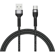 Renas Store Psr Aksesuar Siyah Siyah Shira Serisi Type-C USB Kablo 1 Metre- ile Uyumlu