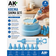 Ak Avm Krema Sıkma Seti Pasta Kek Kurabiye Süsleme Şırıngası 8 Plastik Uçlu Set