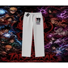 Tarzsokak Sasuke Uchiha Naruto Anime Karakter Unisex Baggy Eşofman Altı Beyaz