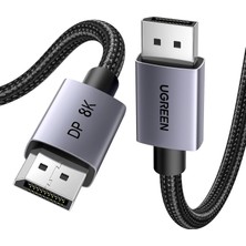 Renas Store Ugreen 8k Displayport Kablosu 1.4 8k 60Hz 4K 240Hz, Vesa Sertifikalı, Pc, Hdtv, Monitör, Grafik Kartı Için Hdr, Freesync, G-Sync, Dsc 1.2, Hdcp 2.2 ile Uyumlu Alüminyum Dp Kablosu 32,4 Gbps (3m)