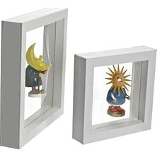 Renas Store Safe 4516 Asılı Çerçeve, Beyaz, 18 x 18 cm | Mıknatıslı Çerçeve, 3D Çerçeve, Beyaz Nesneler Için, Üç Boyutlu Eşyalar